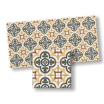 Dollhouse Miniature Mosaic Floor Tiles, 4pc